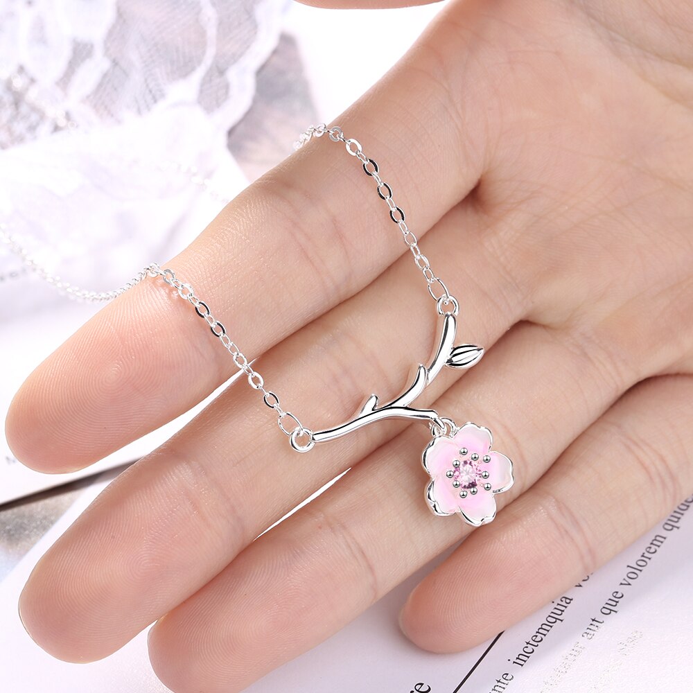 Pink Cherry Blossom Necklace