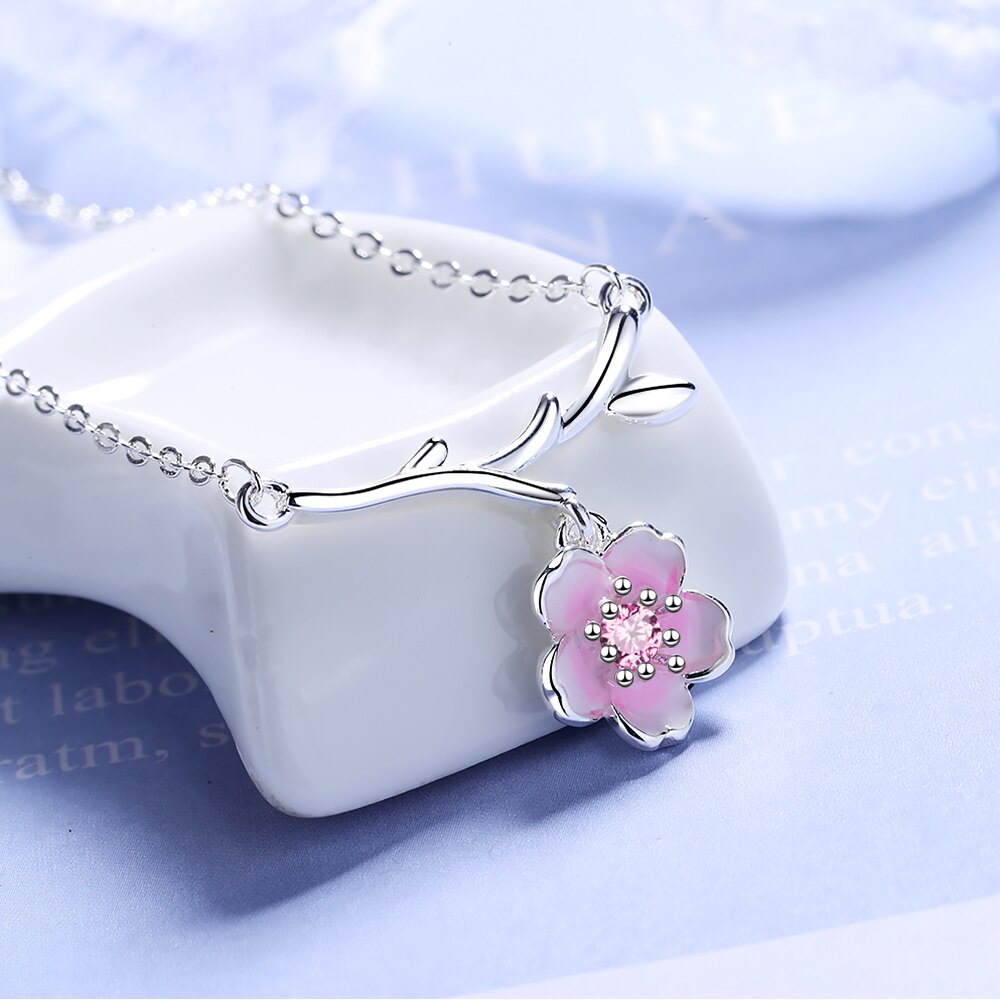 Pink Cherry Blossom Necklace