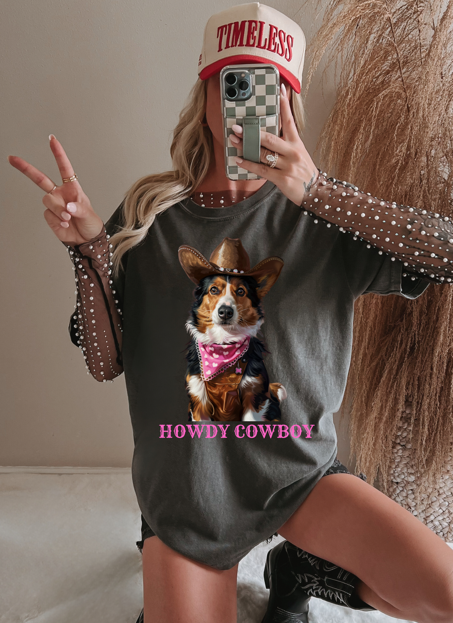 Corgi cowboy Tee