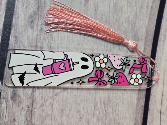 Pink ghost bookmark