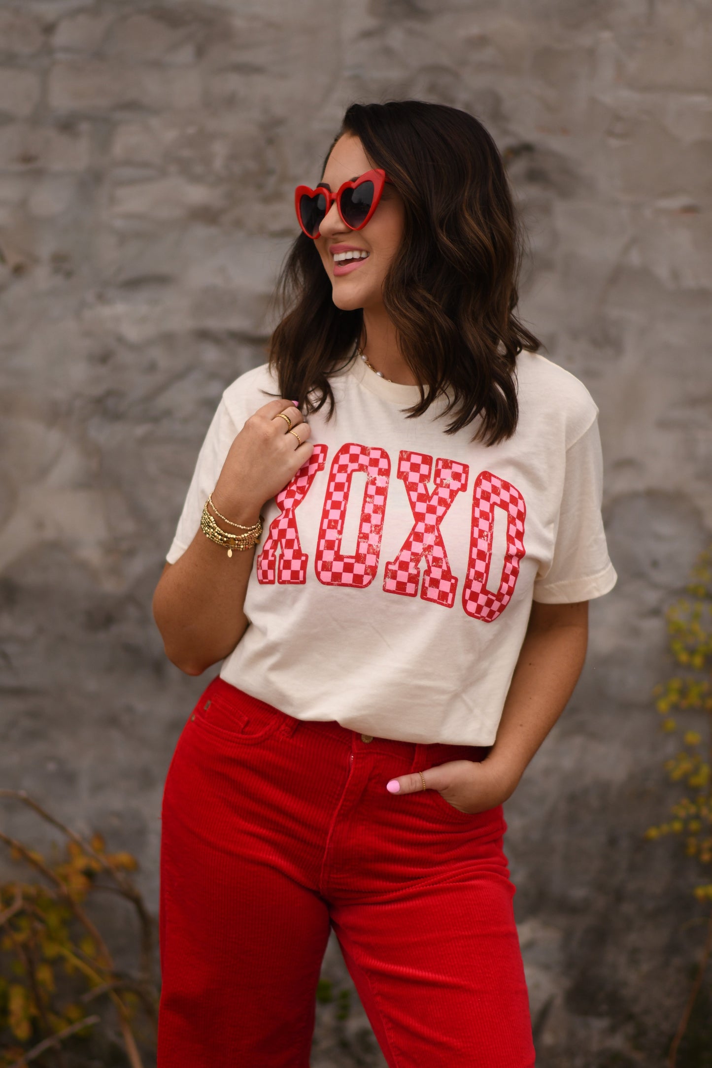 RTS XOXO Checkered Tee