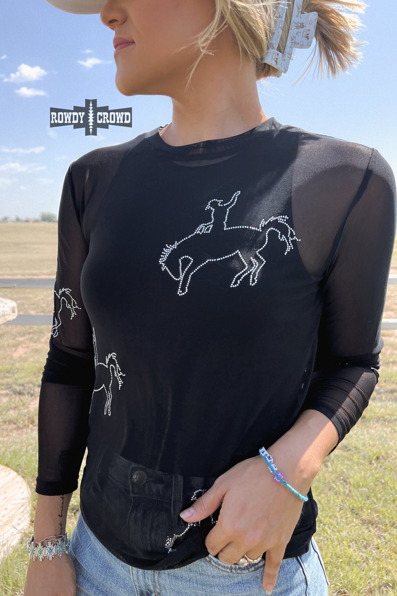 Bronc & Roll Mesh Top