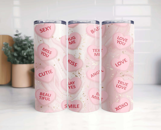 Candy Hearts Tumbler