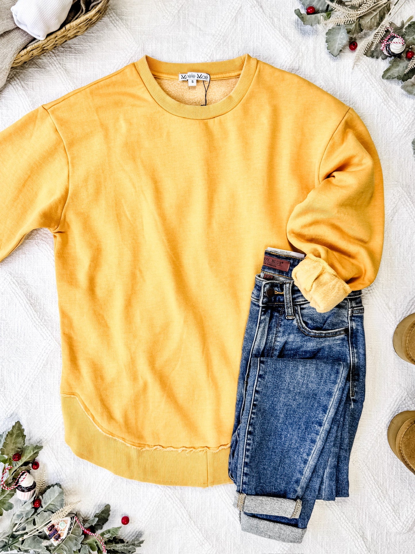 Vintage Wash Pullover - Mustard FINAL SALE