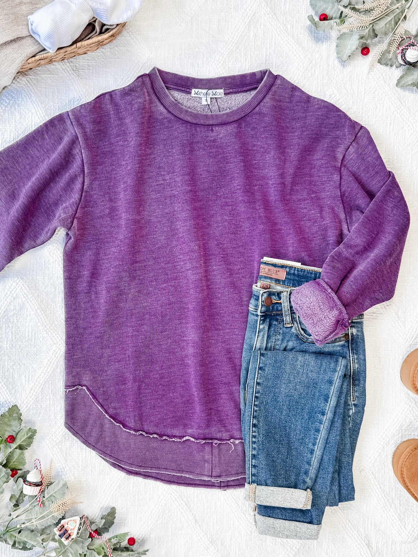 Vintage Wash Pullover - Purple FINAL SALE