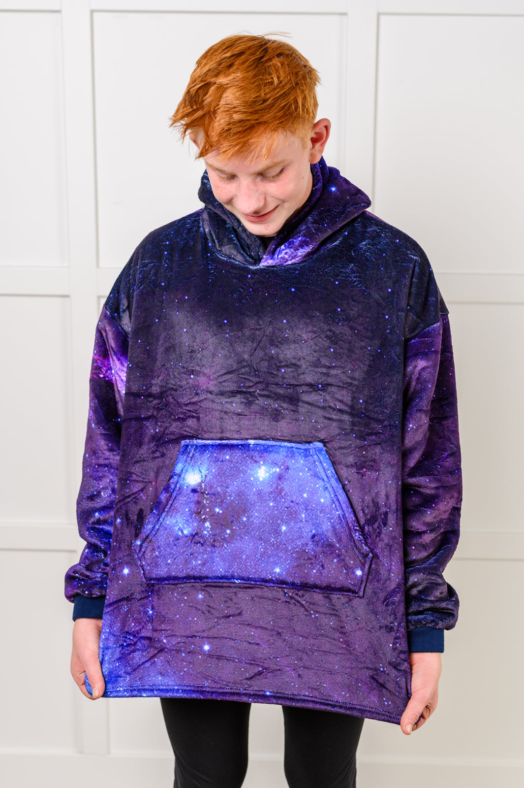 Kids Oversized Hoodie Blanket in Starry Sky