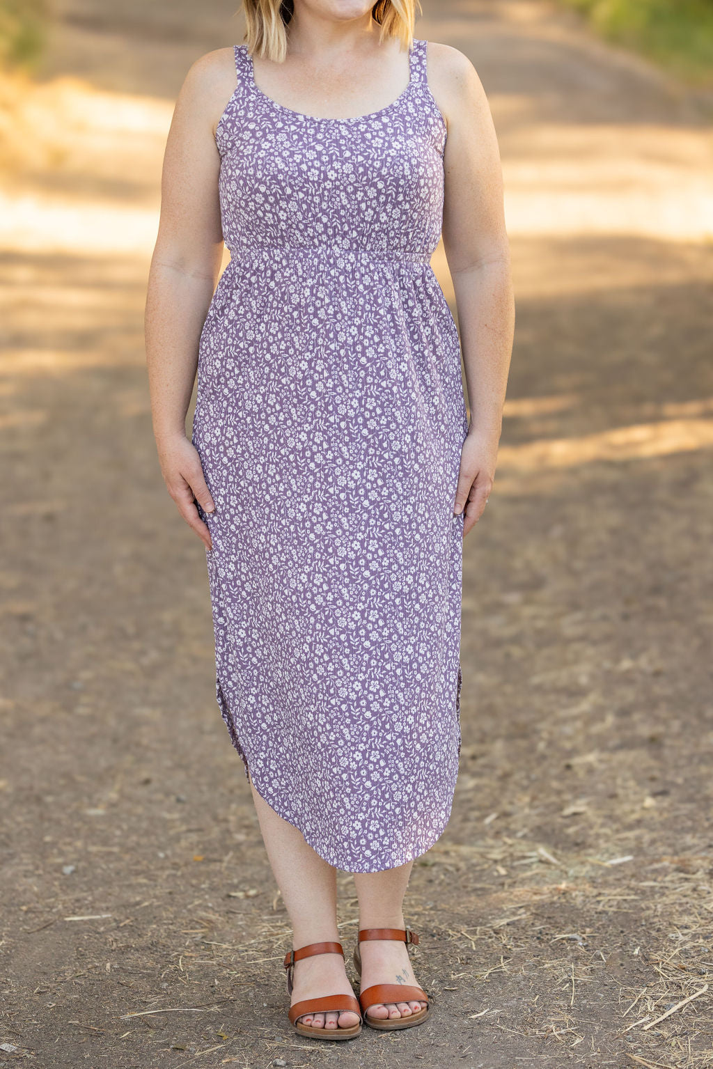 IN STOCK Reagan Ribbed Midi Dress - Lavender Floral | Women's Dress FINAL SALE