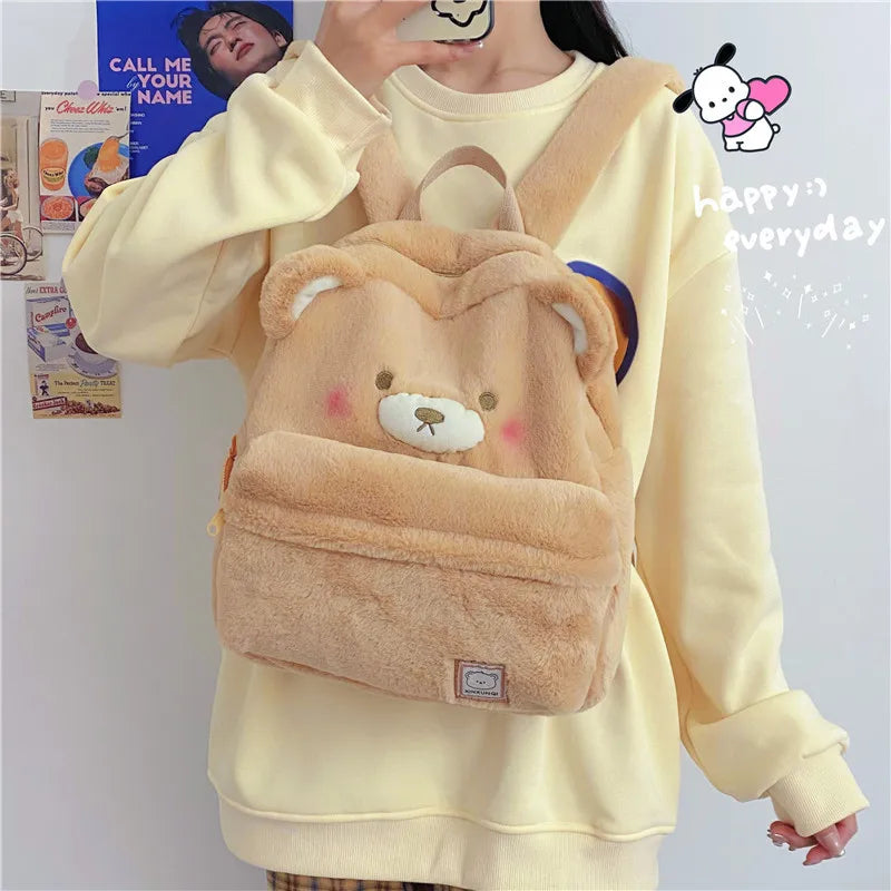 Blushing Bear Plush Backpack