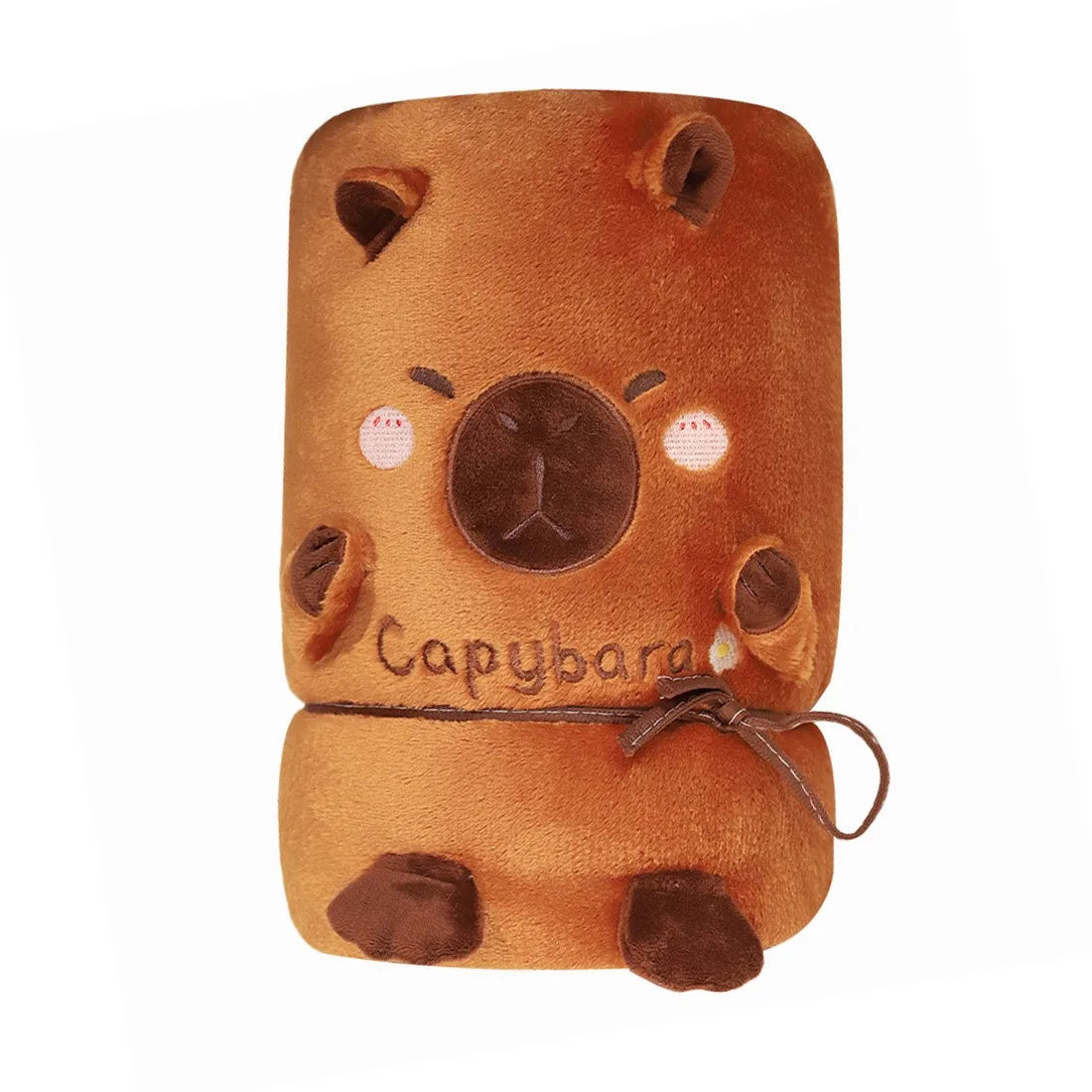 Capybara Rolled Blanket Pillow