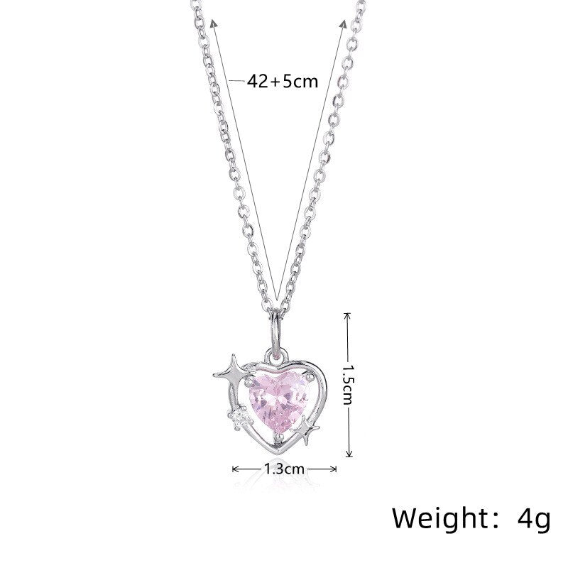 Sparkling Crystal Heart Necklace