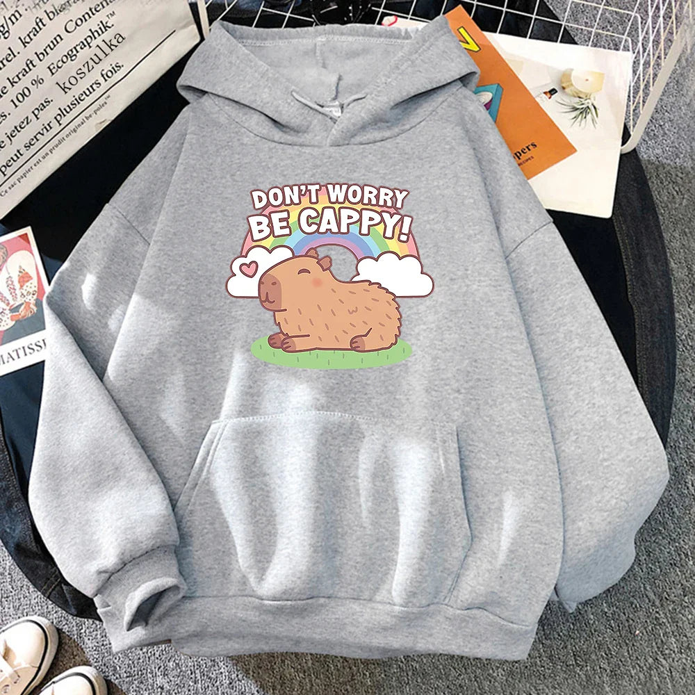 "Don't Worry Be Cappy" Capybara Hoodie