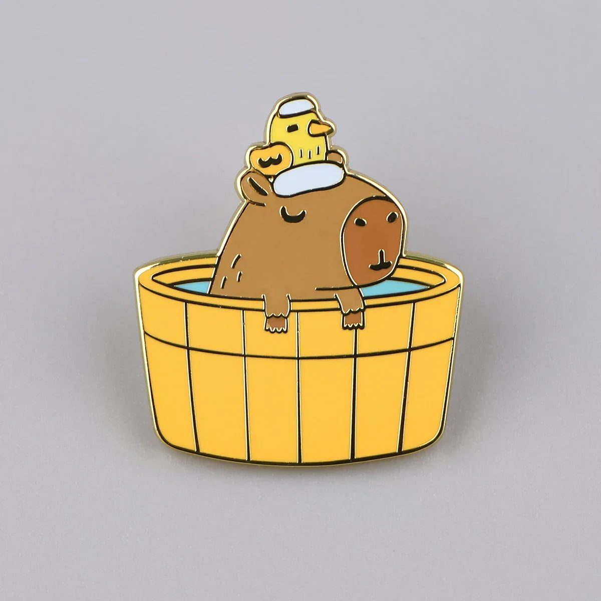 Capybara Bath Enamel Pin