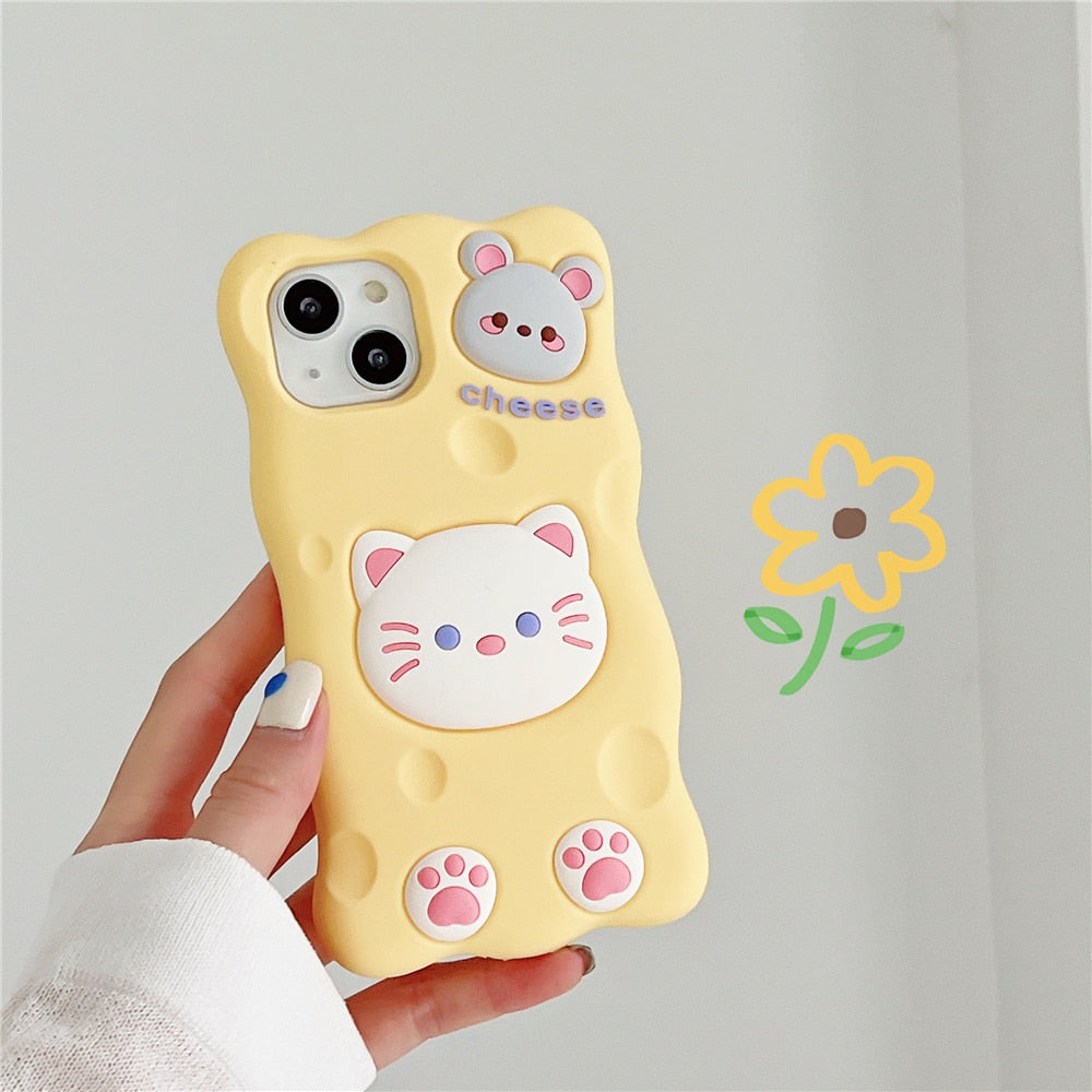 Cheese Cat & Mouse iPhone Cover