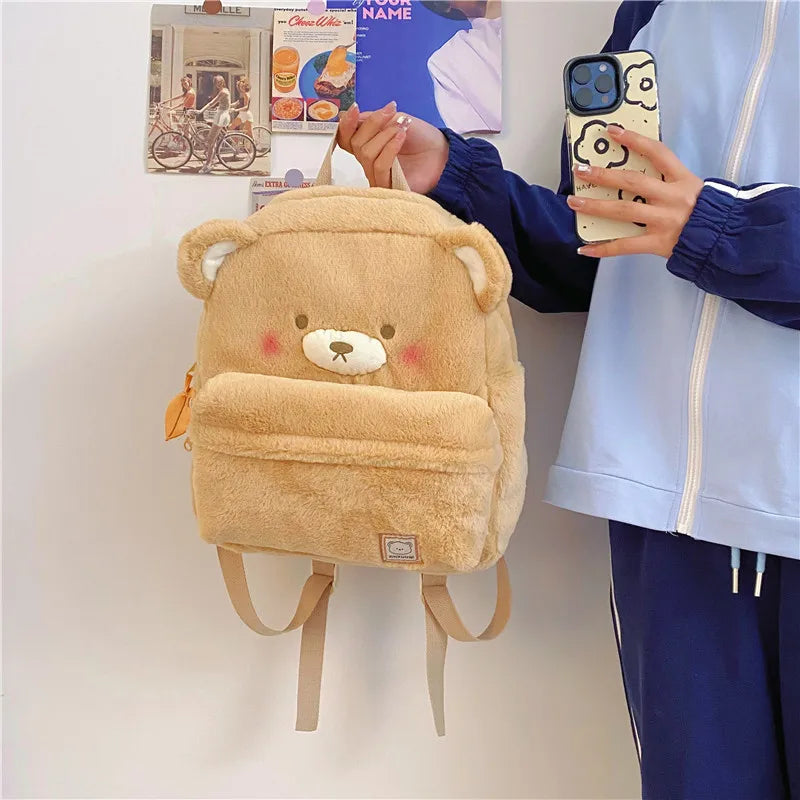 Blushing Bear Plush Backpack