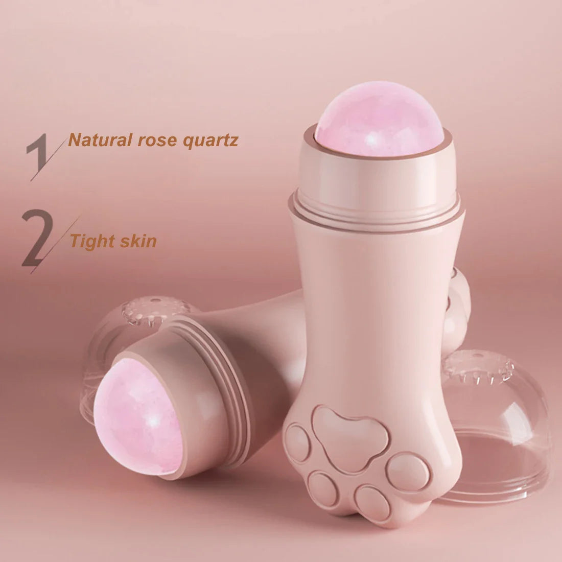 Cat Paw Rose Quartz Face Oil Absorbing Roller