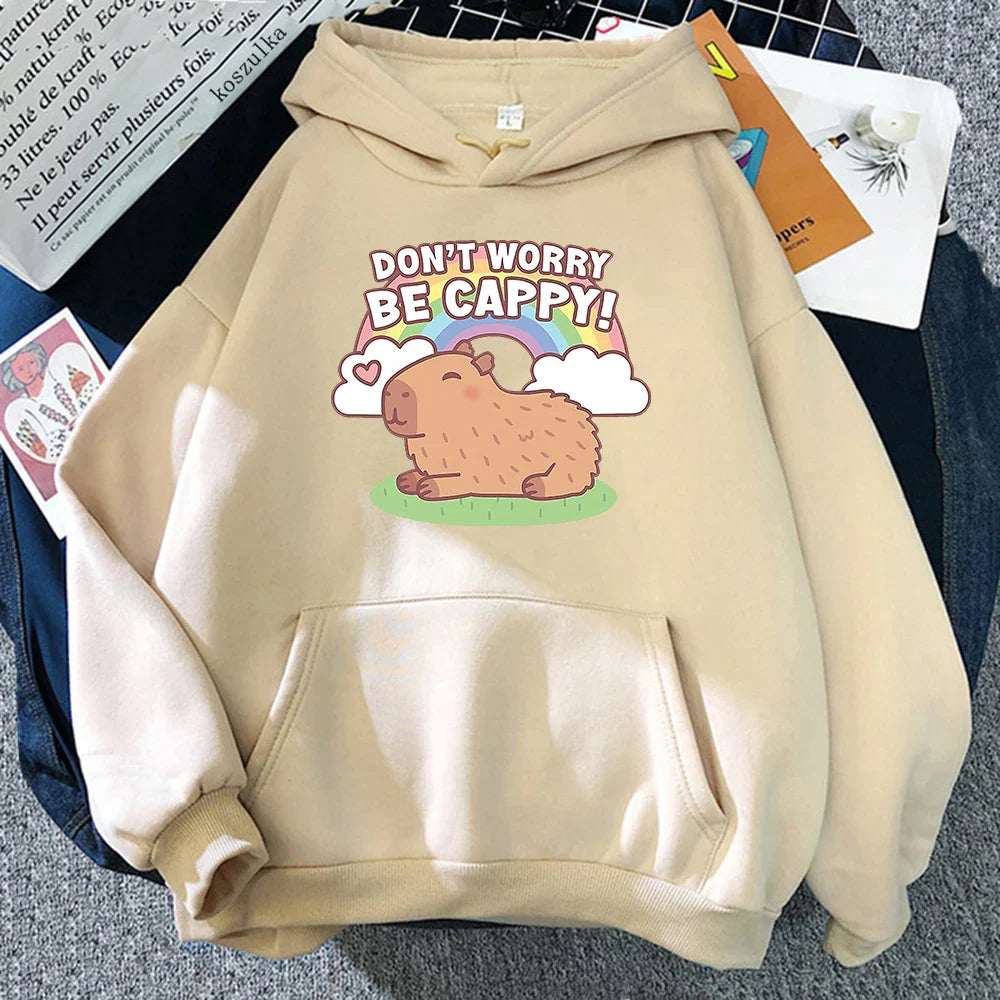 "Don't Worry Be Cappy" Capybara Hoodie