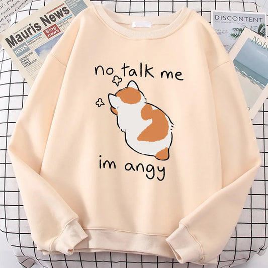 "No Talk Me" Angry Cat Sweater