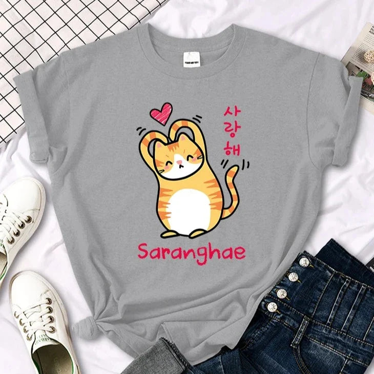 "Saranghae" Cat T-Shirt