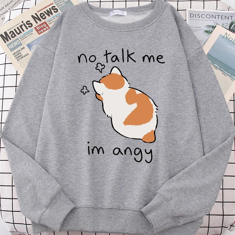 "No Talk Me" Angry Cat Sweater