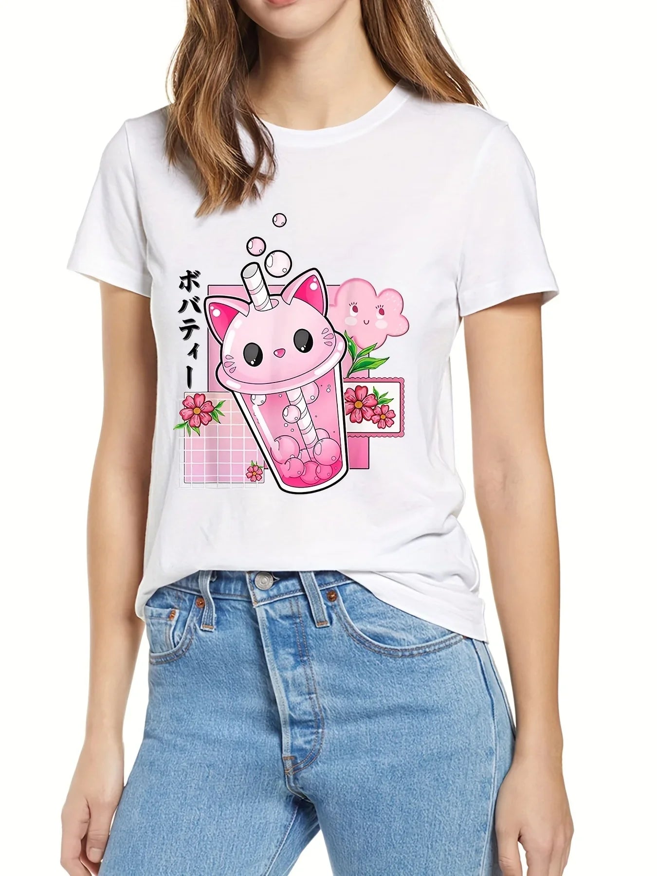 Boba Tea Cat Cup T-Shirt