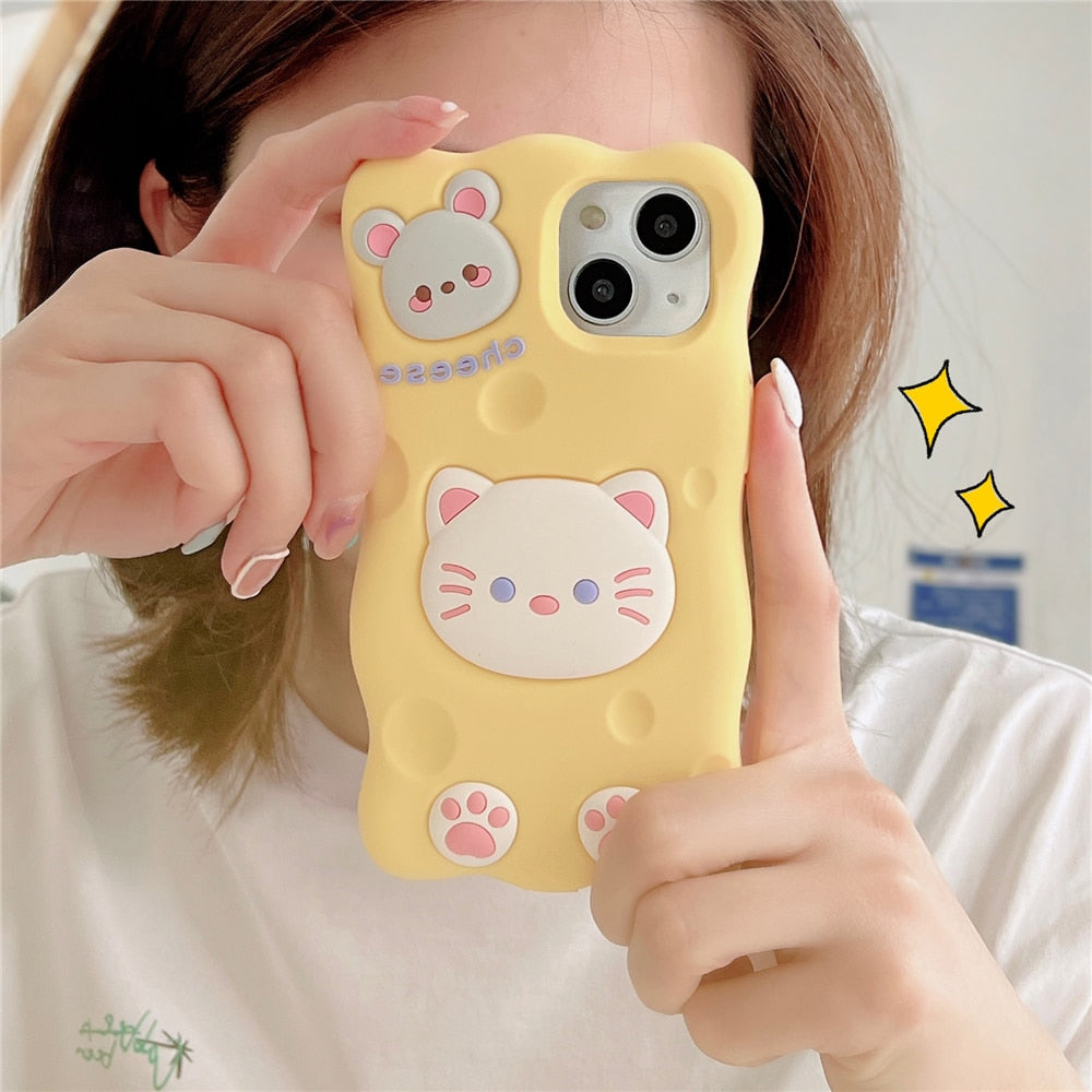 Cheese Cat & Mouse iPhone Cover