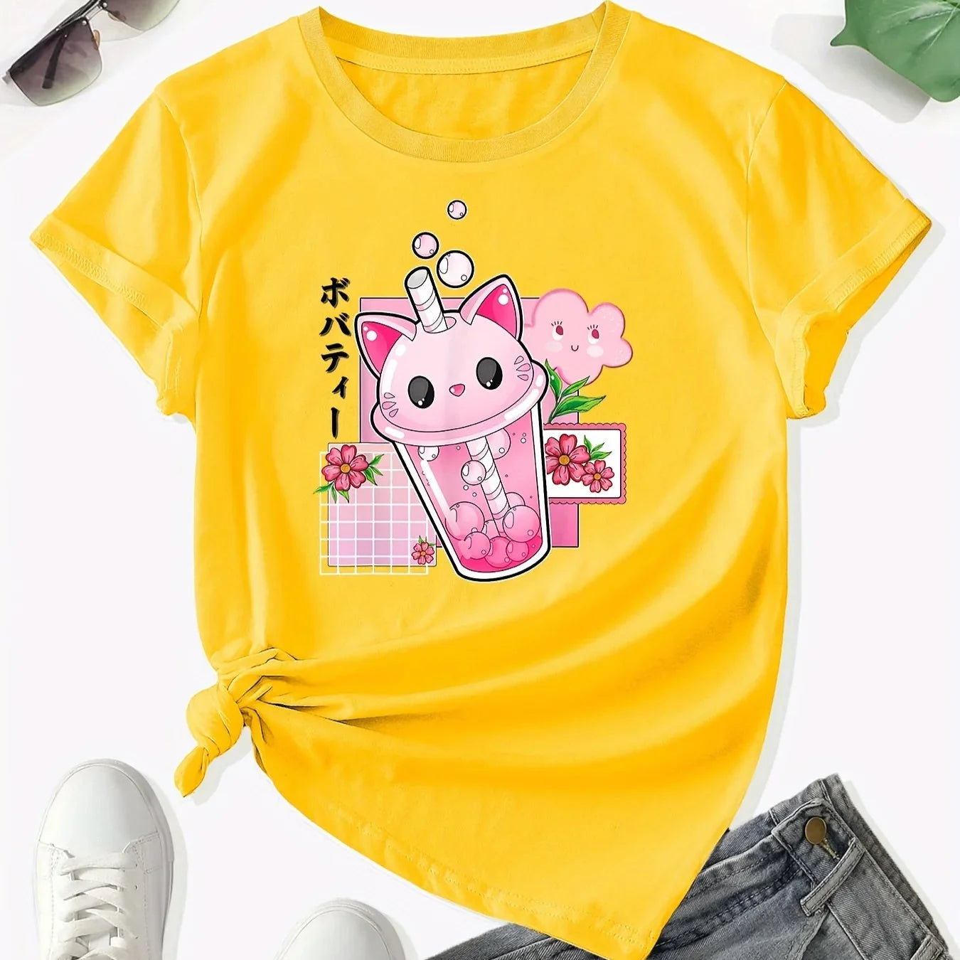 Boba Tea Cat Cup T-Shirt