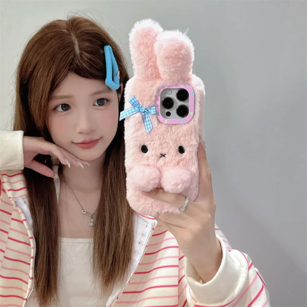 Kawaii Plush Bunny iPhone Case