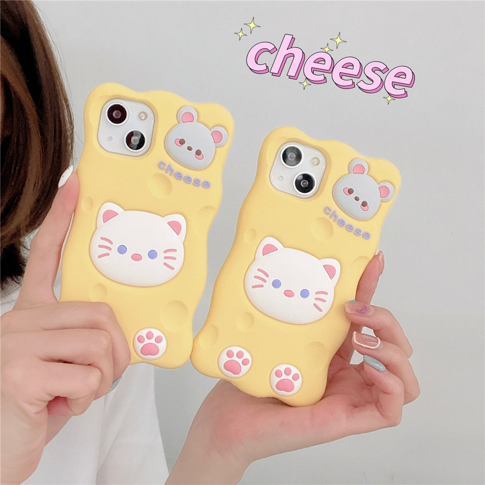 Cheese Cat & Mouse iPhone Cover