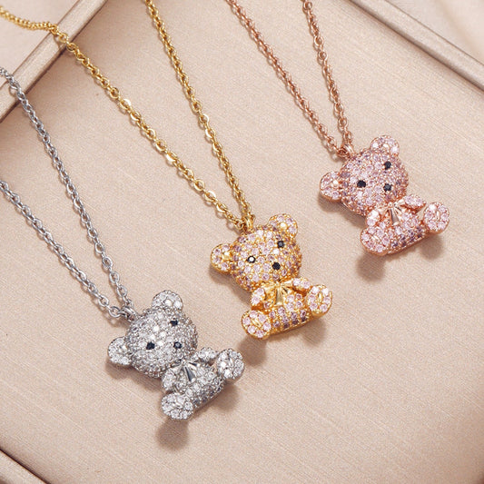 Teddy Bear Pendant Necklace