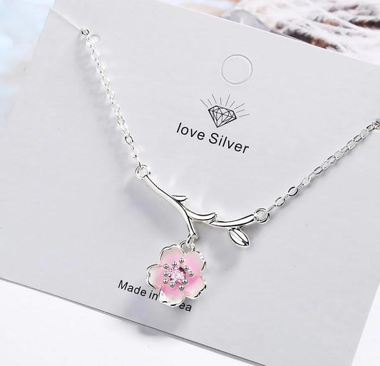 Pink Cherry Blossom Necklace