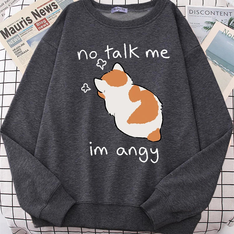 "No Talk Me" Angry Cat Sweater