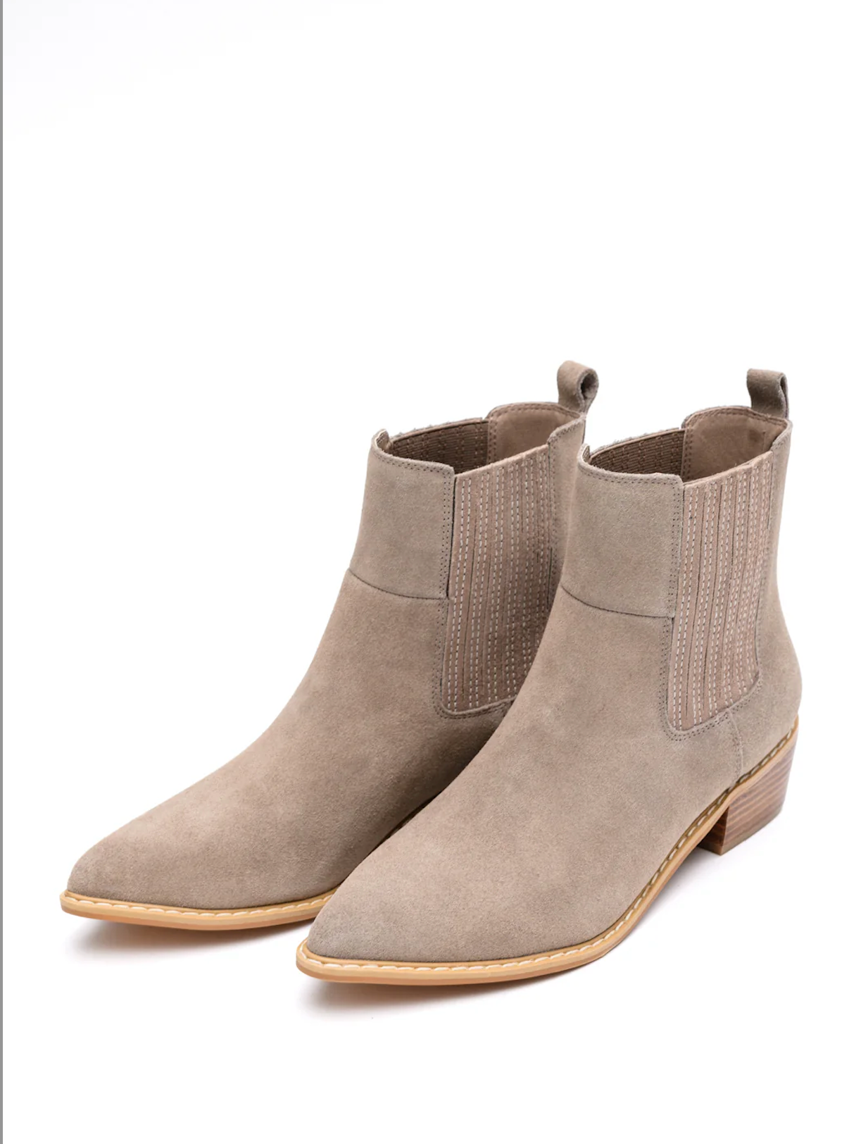 Leonor Suede Ankle Boot in Taupe