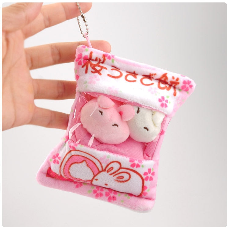 Bunny Plushies Pudding Bag Key Chain