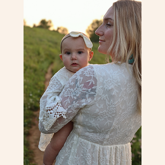 Ivory Lace Mommy & Me Dress - Infant