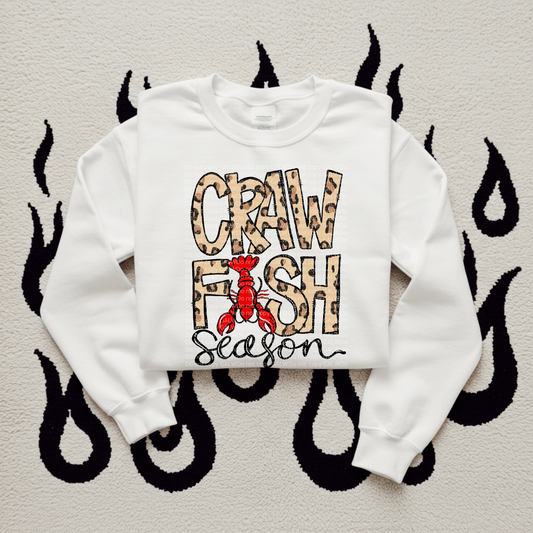 Leopard crawfish season tee or sweatshirt