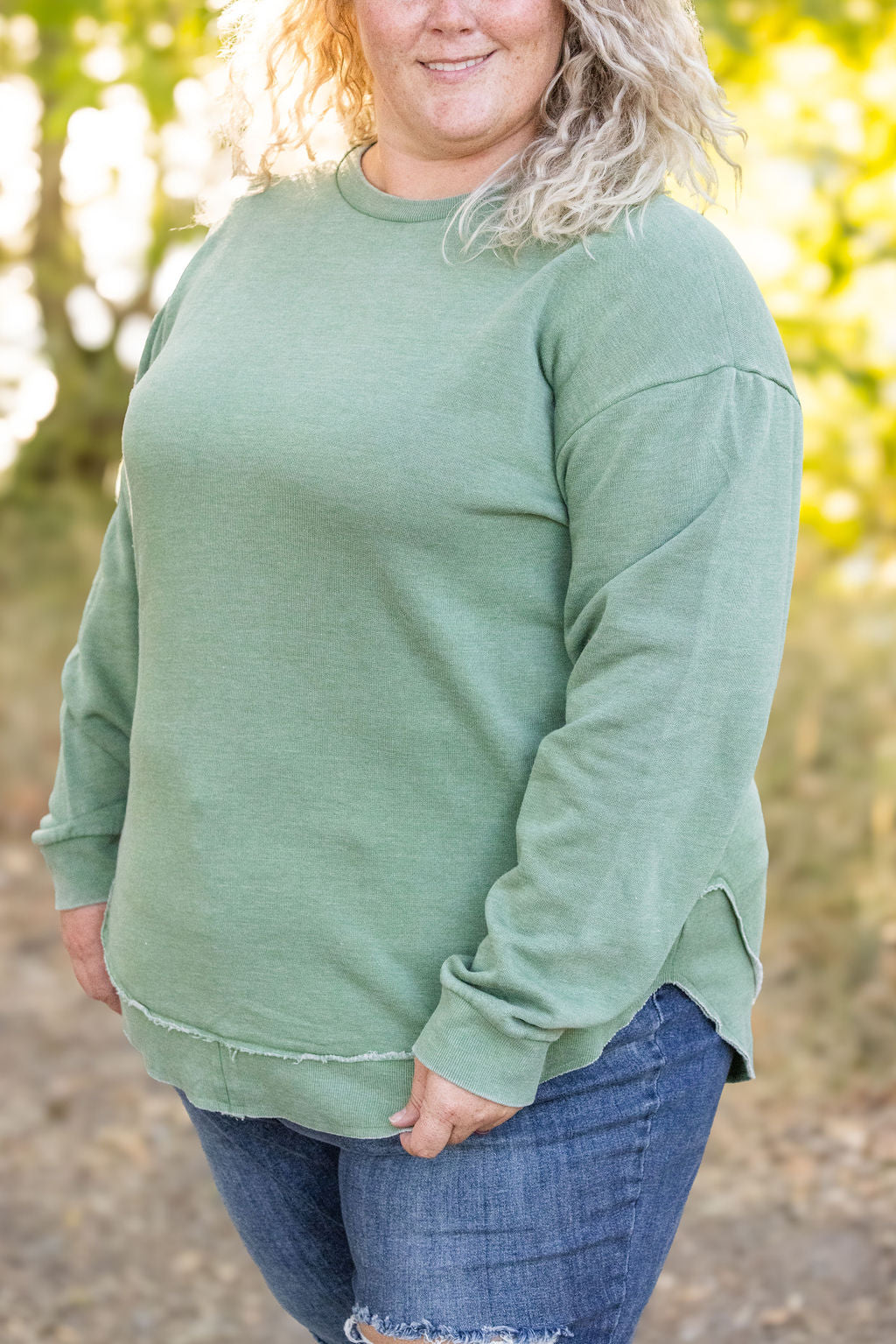 Vintage Wash Pullover - Sage FINAL SALE