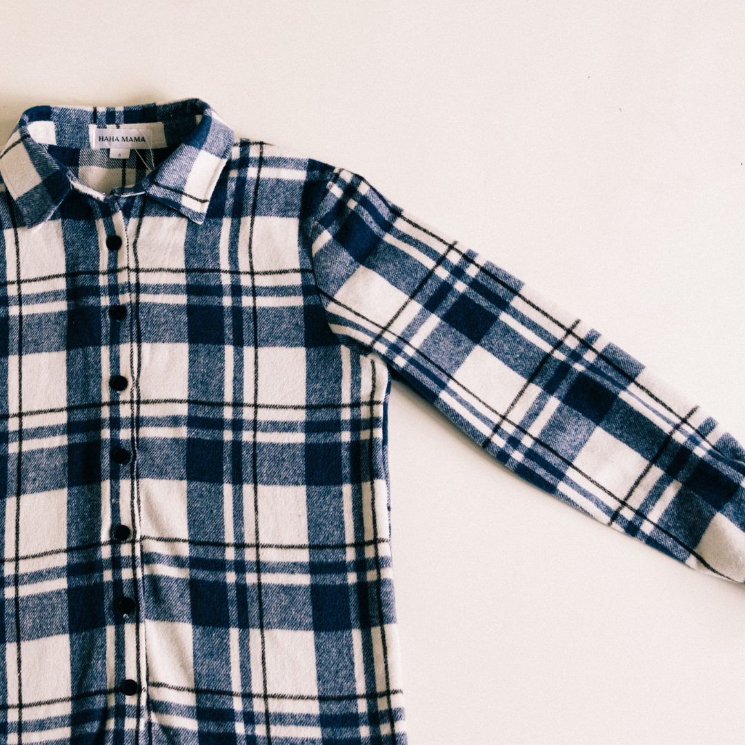 Navy Plaid Flannel - Adult