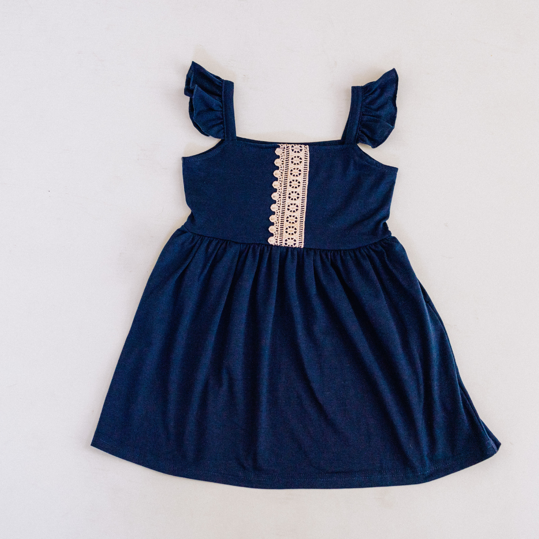 Navy Lace Mommy & Me Dress - Child