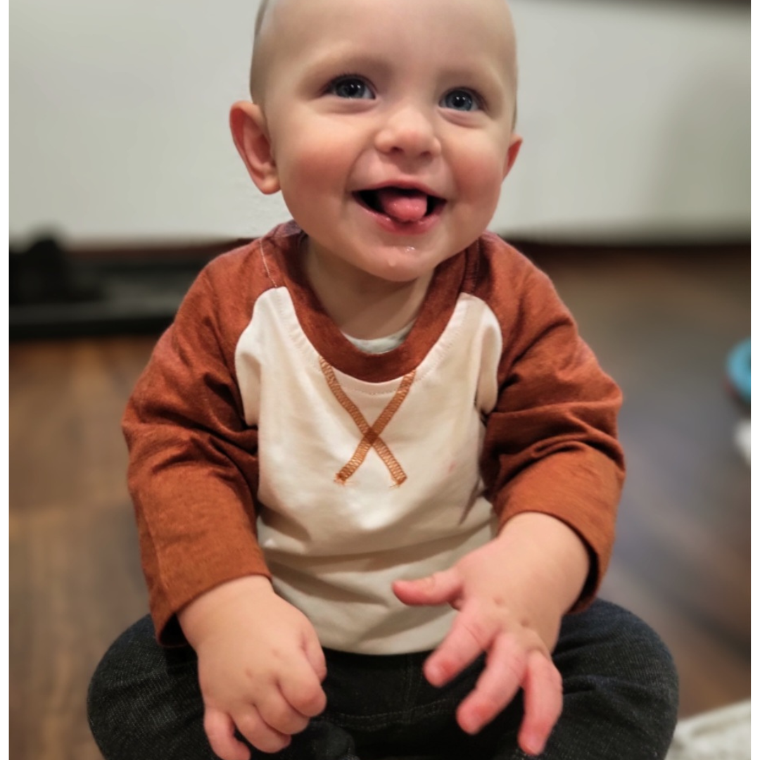 Raglan Baseball Tee Brown - Infant