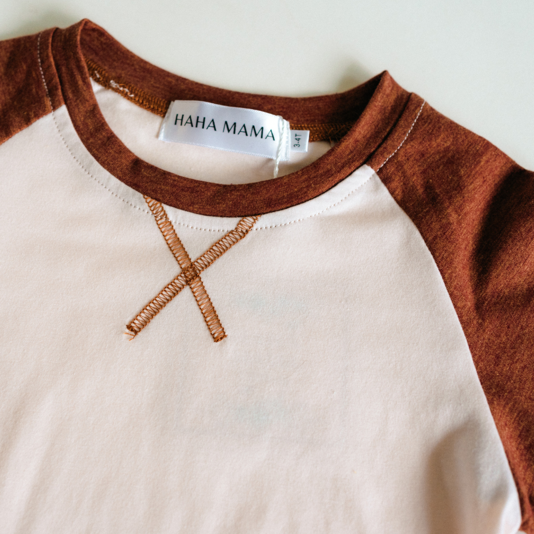 Raglan Baseball Tee Brown - Infant