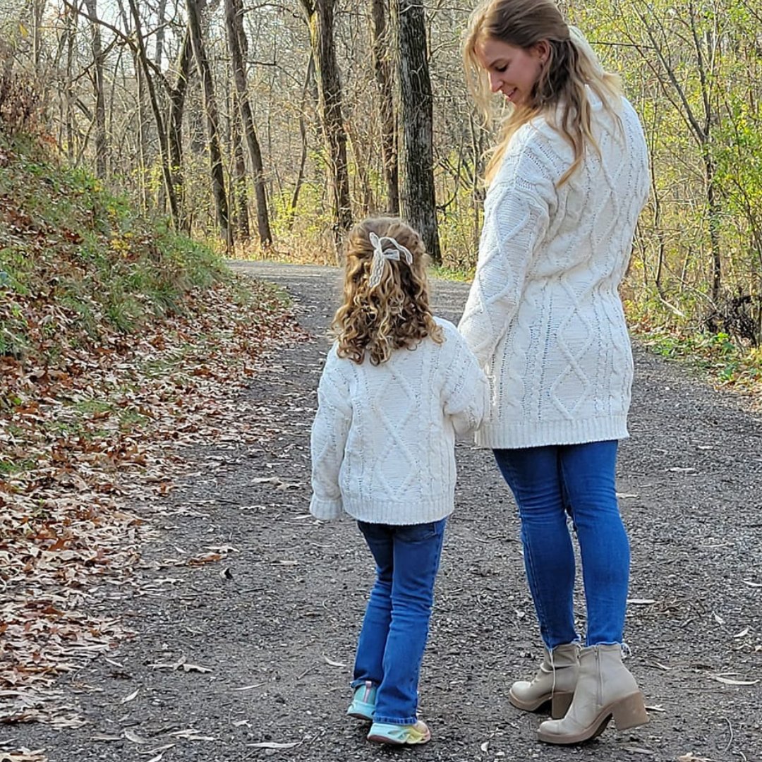 Ivory Cable Knit Cardigan- Child