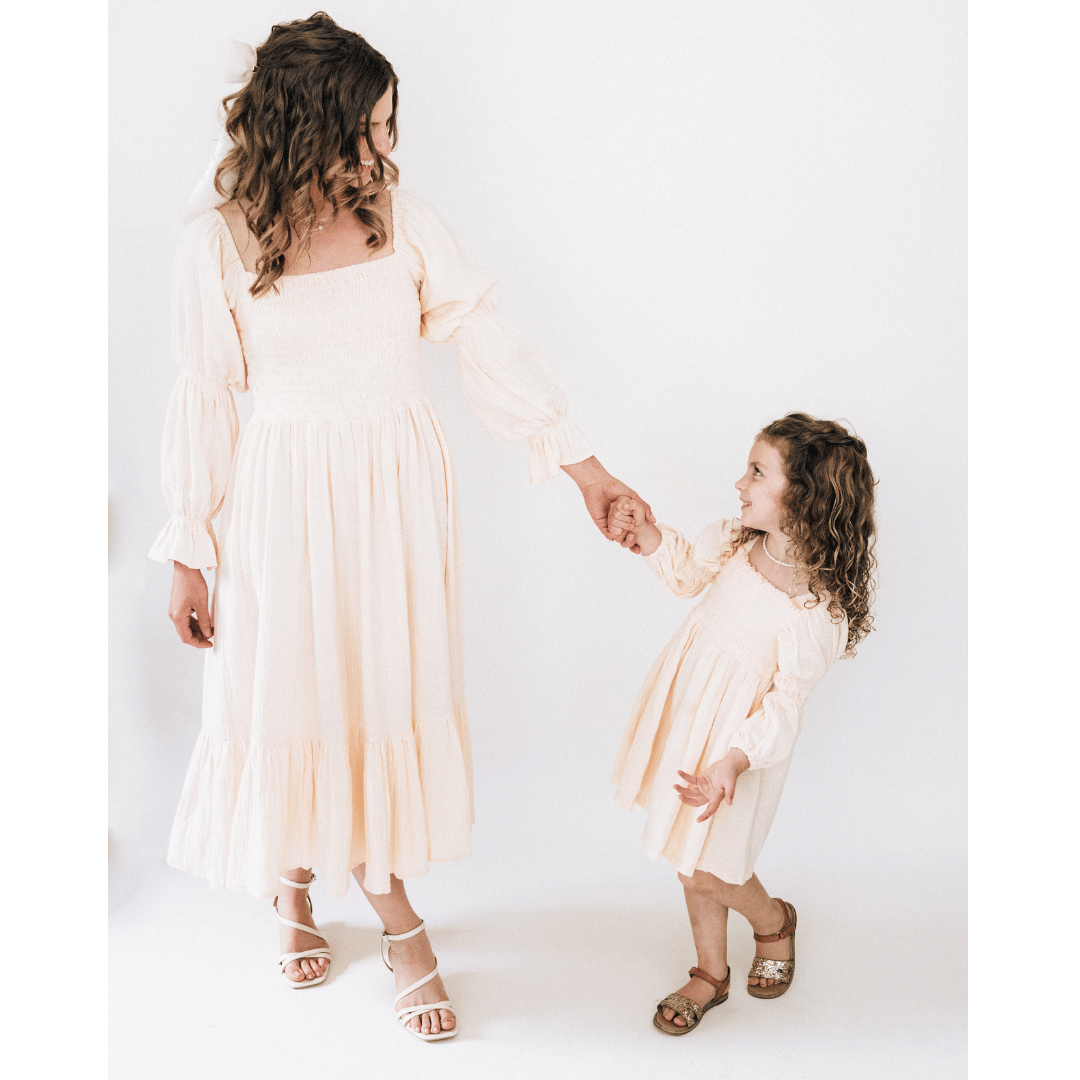 Muslin Puffed Sleeve Mommy & Me Dress - Child