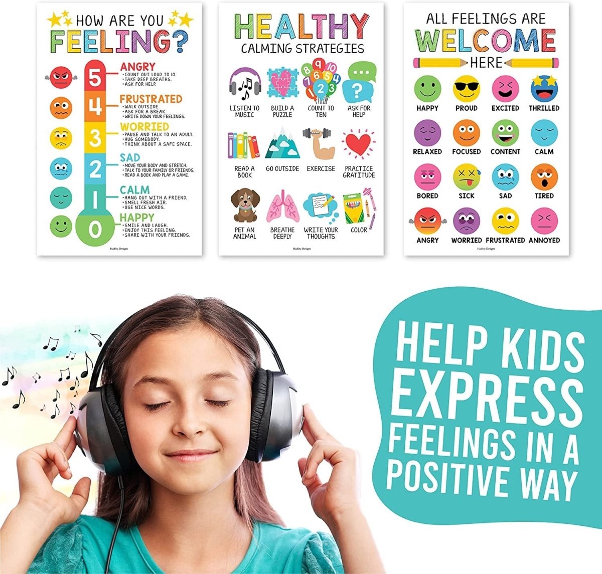 Emotional Intelligence Growth Kit: Colorful 4 Poster Pack