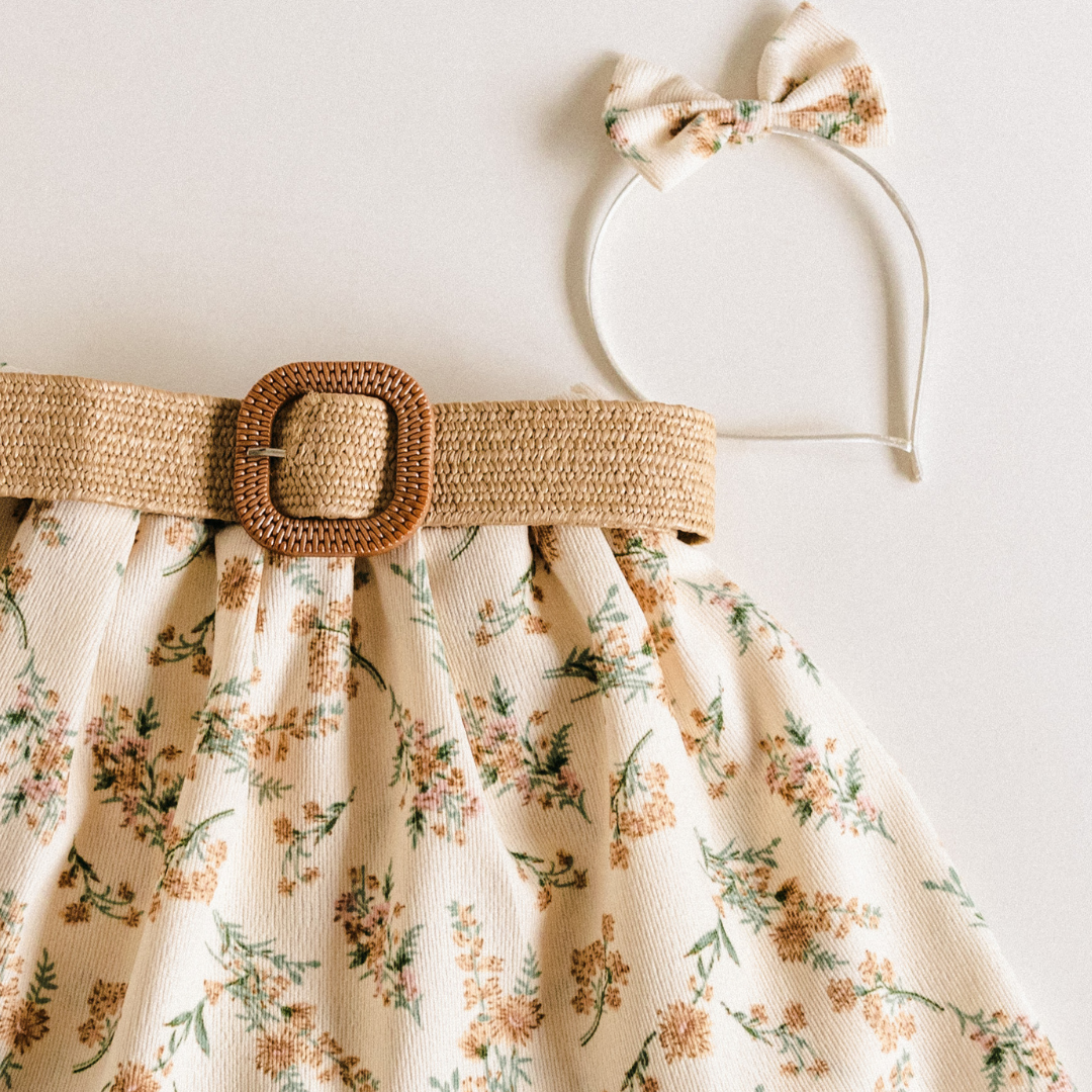 Light Cream Floral Skirt - Child