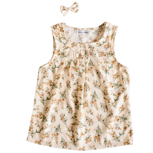 Light Cream Floral Tank Top - Women