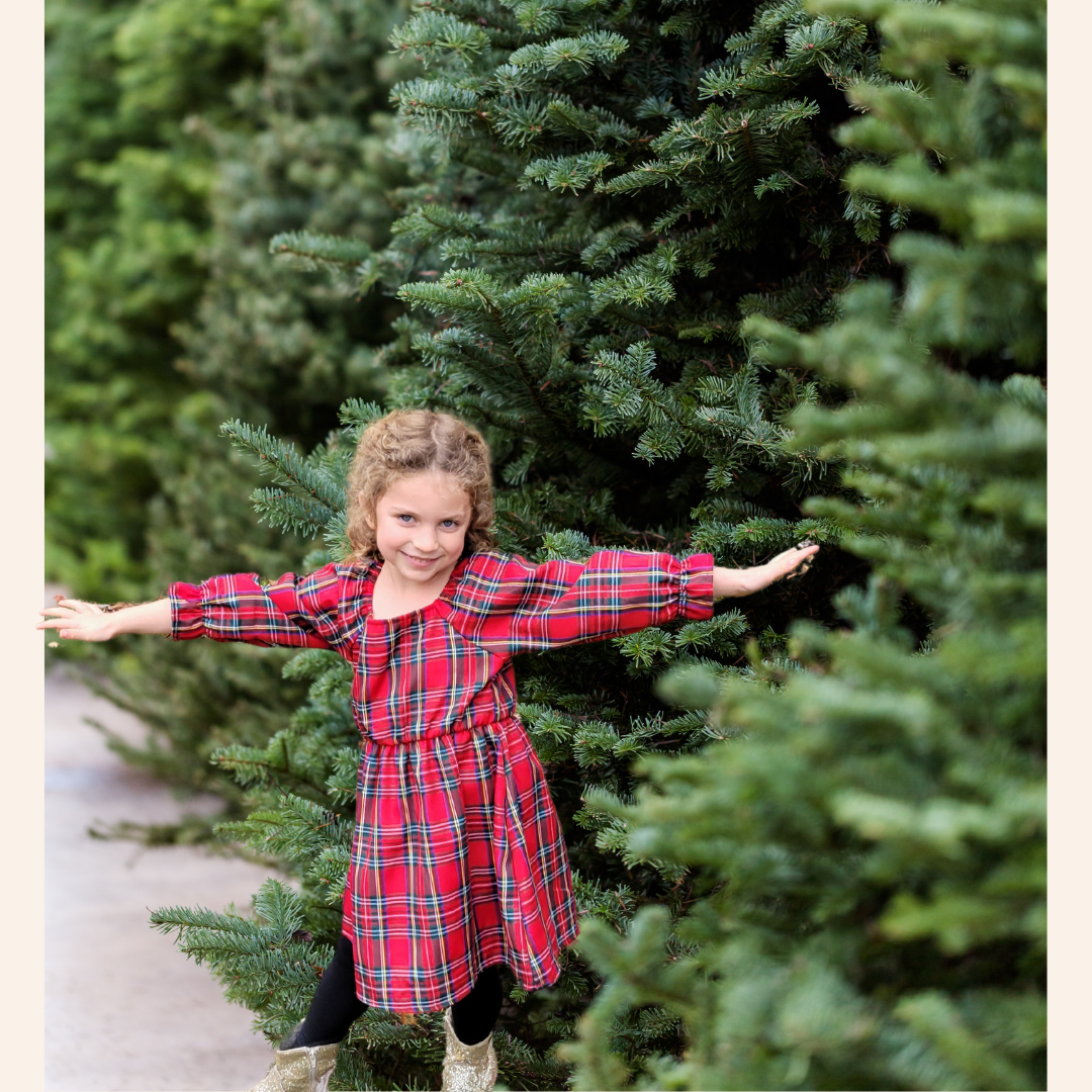 Christmas Red Tartan Plaid Mommy & Me Dress - Girl's