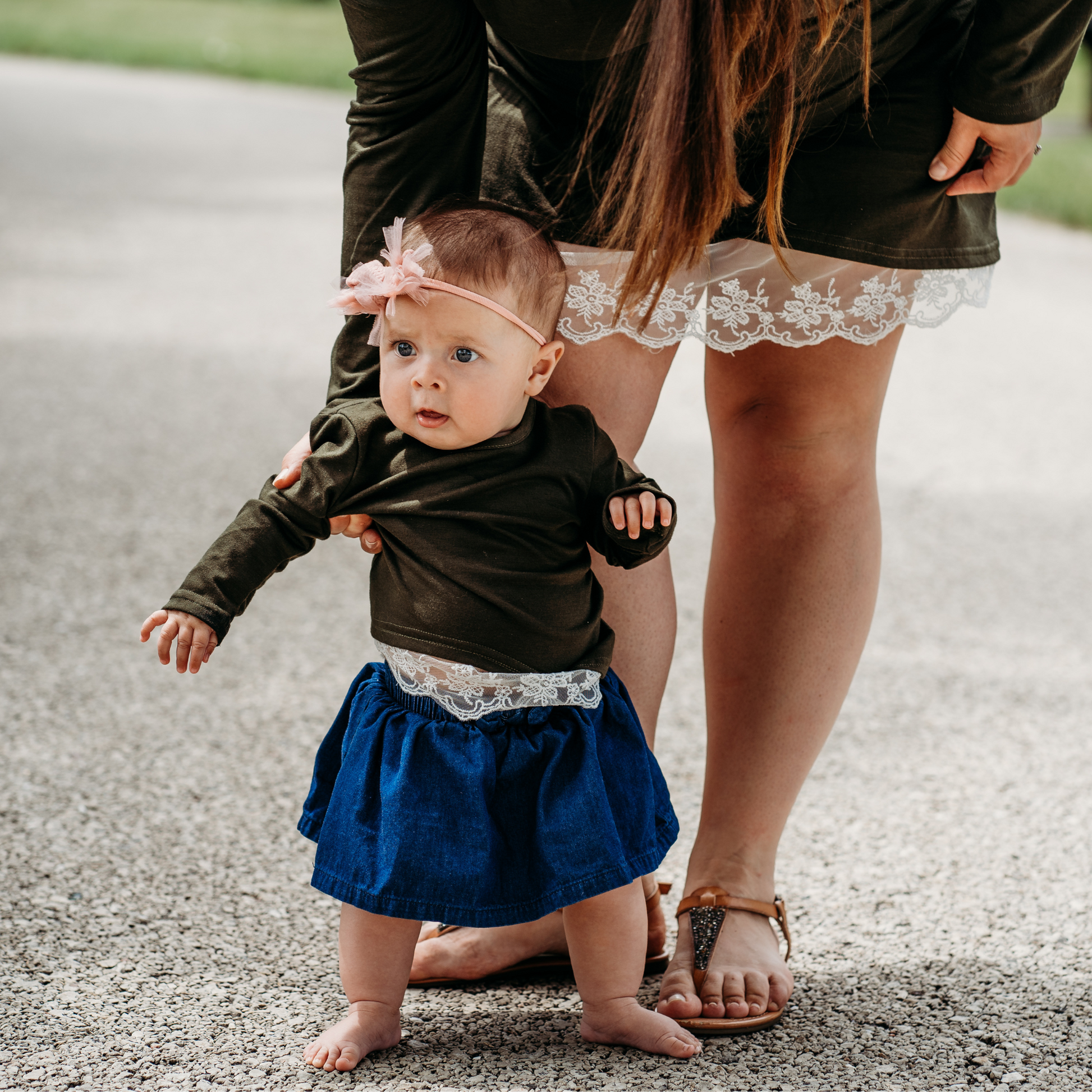 Olive Green Lace Mommy & Me Tops- Women's