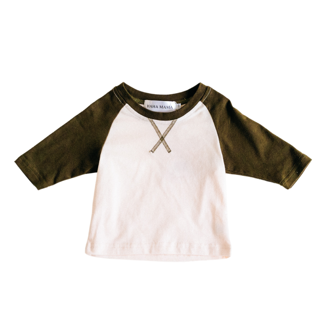 Raglan Baseball Tee Green - Child