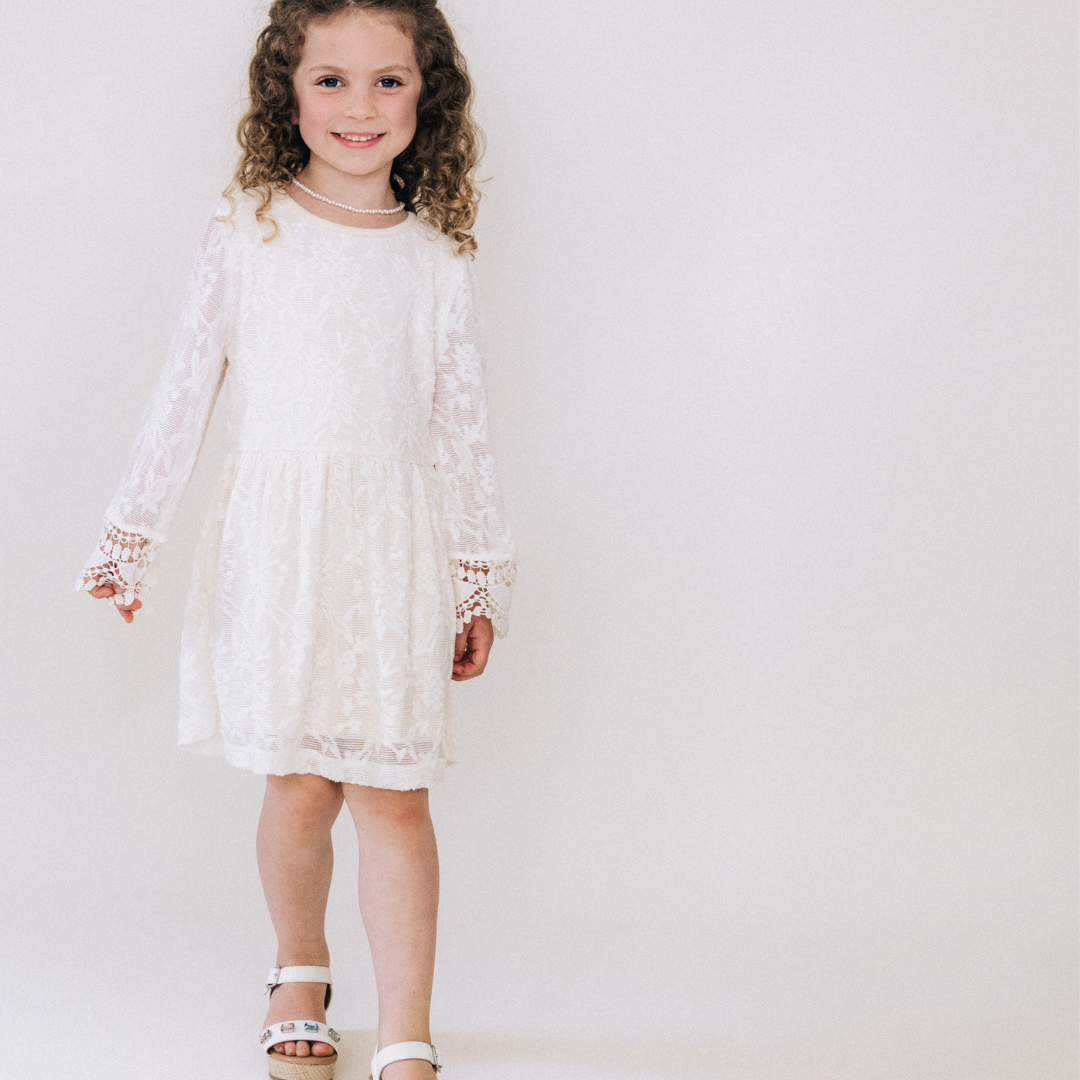 Ivory Lace Mommy & Me Dress - Child