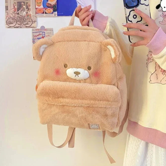 Blushing Bear Plush Backpack